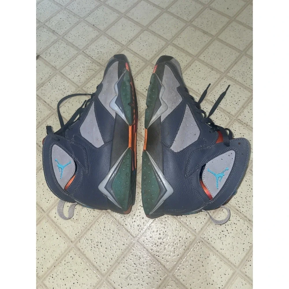 Jordan 7 Retro Barcelona Days Wolf‎ Grey Orange Blue - Size 10.5 - 304775-016